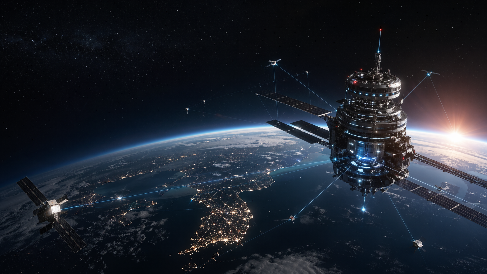 지구 궤도 위의 위성 네트워크와 우주 데이터 인프라